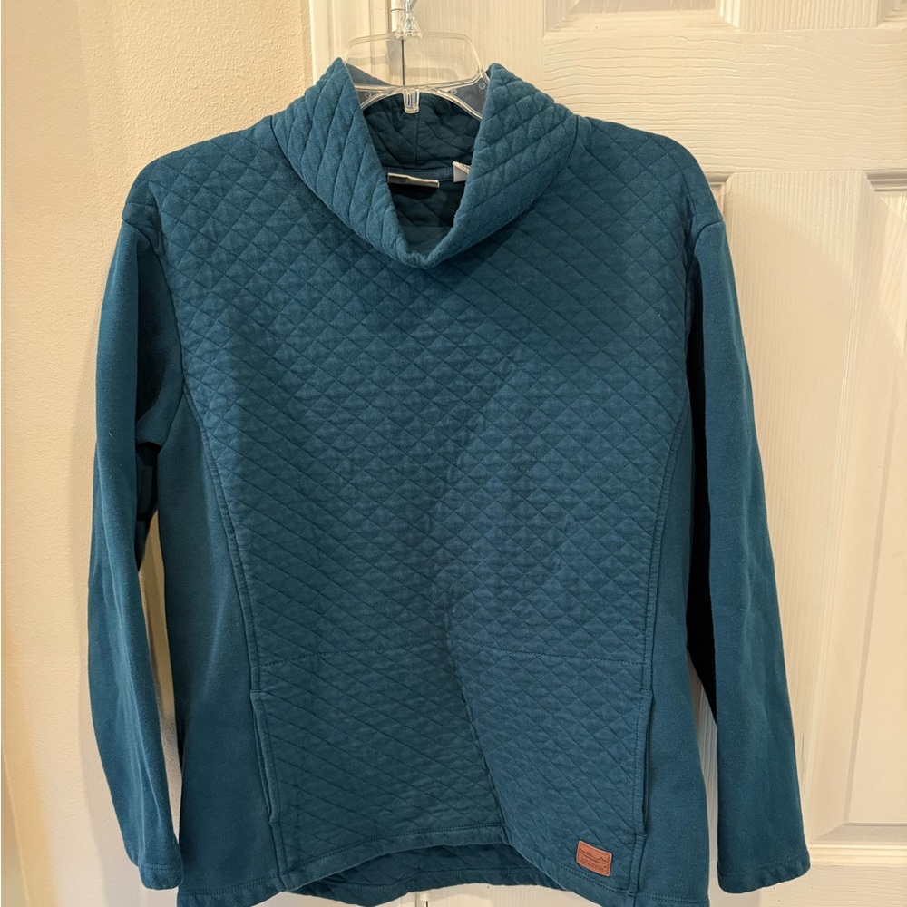 L.L. Bean Teal Diamond Quilted Medium pullover sweatshirt